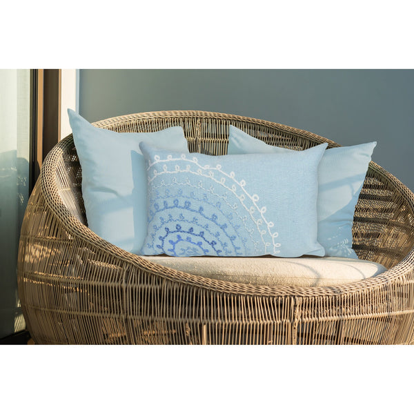 Trans Ocean Liora Manne Visions Iii Indoor/Outdoor Handmade Pillow - Transitional Medallion Artistry In Blue Blue Polyester 7sc1s410504