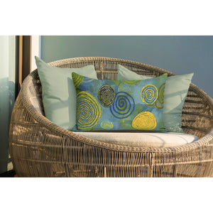 Trans Ocean Liora Manne Visions Iii Graffiti Swirl Indoor/Outdoor Pillow - Stunning Artful Accent For Any Space Blue Polyester 7sc1s410906