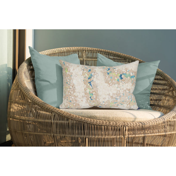 Trans Ocean Liora Manne Visions Iii Elements Indoor/Outdoor Handmade Pillow - Contemporary Blue Accent Piece Blue Polyester 7sc1s412603