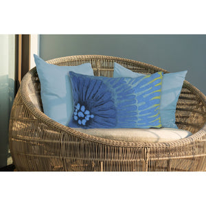 Trans Ocean Liora Manne Visions Iv Cirque Indoor/Outdoor Pillow - Vibrant Botanical Art For Stylish Spaces Blue Polyester 7sd1s430204