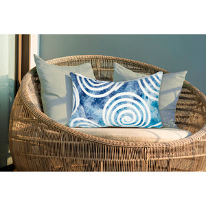 Trans Ocean Liora Manne Visions Iv Curl Indoor/Outdoor Handmade Pillow - Durable, Artistic Accent For Any Space Blue Polyester 7sd1s505503