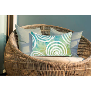 Trans Ocean Liora Manne Visions Iv Curl Indoor/Outdoor Handmade Pillow - Durable, Artistic Accent For Any Space Blue Polyester 7sd1s505504