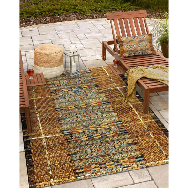 Trans Ocean Liora Manne Marina Tribal Stripe Indoor/Outdoor Pillow - Vibrant Geometric Accent For Any Space Gold Polypropylene,Polyester 7mr5s805709