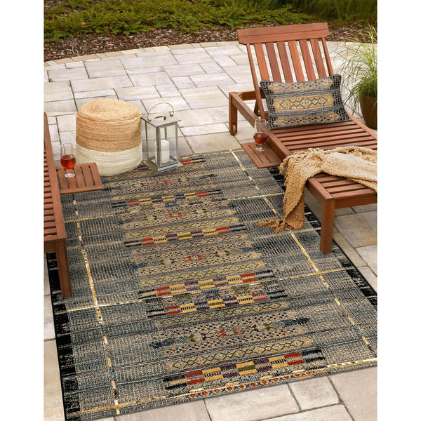 Trans Ocean Liora Manne Marina Tribal Stripe Indoor/Outdoor Pillow - Vibrant Geometric Accent For Any Space Black Polypropylene,Polyester 7mr5s805748