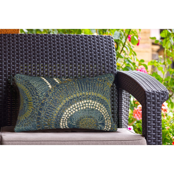 Trans Ocean Liora Manne Marina Circles Pillow - Contemporary Geometric Design For Indoor/Outdoor Elegance Blue Polypropylene,Polyester 7mr5s803503