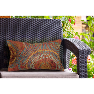 Trans Ocean Liora Manne Marina Circles Pillow - Contemporary Geometric Design For Indoor/Outdoor Elegance Orange Polypropylene,Polyester 7mr5s803517