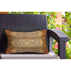 Trans Ocean Liora Manne Marina Tribal Stripe Indoor/Outdoor Pillow - Vibrant Geometric Accent For Any Space Gold Polypropylene,Polyester 7mr5s805709