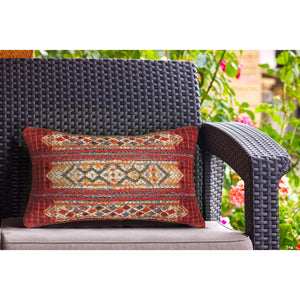 Trans Ocean Liora Manne Marina Tribal Stripe Indoor/Outdoor Pillow - Vibrant Geometric Accent For Any Space Red Polypropylene,Polyester 7mr5s805724