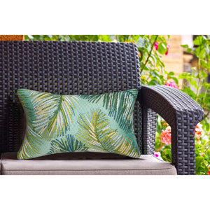 Trans Ocean Liora Manne Marina Palm Border Area Rug - Stylish Indoor/Outdoor Transitional Botanical Design Blue Polypropylene,Polyester 7mr5s815104