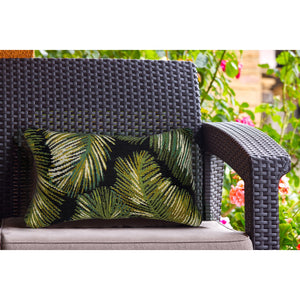 Trans Ocean Liora Manne Marina Palm Border Area Rug - Stylish Indoor/Outdoor Transitional Botanical Design Black Polypropylene,Polyester 7mr5s815148