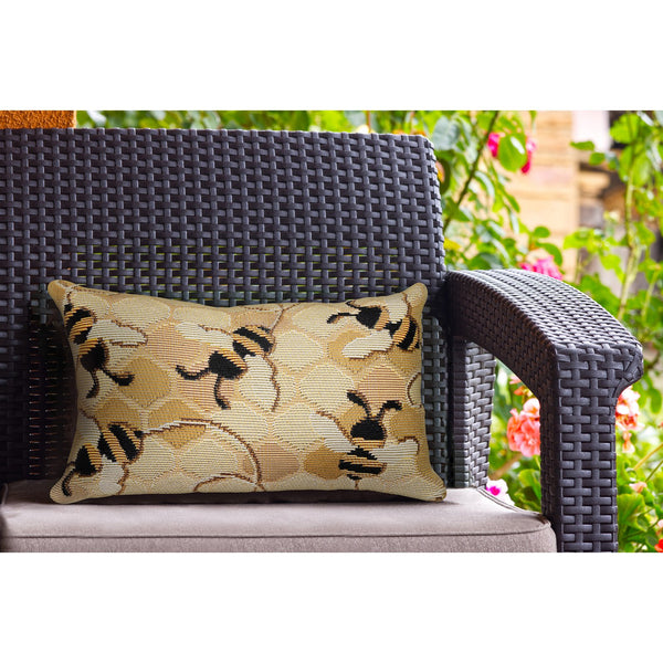 Trans Ocean Liora Manne Marina Bee Free Indoor/Outdoor Pillow - Nature-inspired Design With Buzzing Bees Gold Polypropylene,Polyester 7mr5s958509