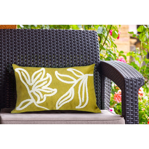 Trans Ocean Liora Manne Visions I Windsor Indoor/Outdoor Handmade Pillow - Elegant Floral Design For Any Space Green Polyester 7sa2s307606