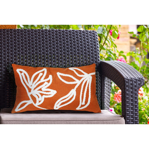 Trans Ocean Liora Manne Visions I Windsor Indoor/Outdoor Handmade Pillow - Elegant Floral Design For Any Space Orange Polyester 7sa1s307617
