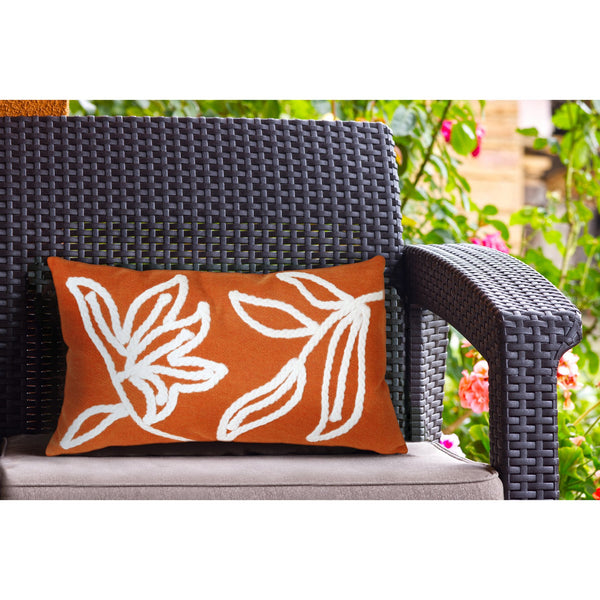 Trans Ocean Liora Manne Visions I Windsor Indoor/Outdoor Handmade Pillow - Elegant Floral Design For Any Space Orange Polyester 7sa1s307617