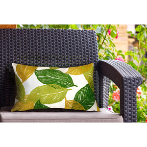 Trans Ocean Liora Manne Visions I Mystic Leaf Indoor/Outdoor Pillow - Vibrant Botanical Art For Any Space Green Polyester 7sa2s405106