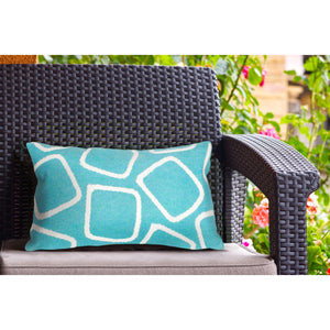 Trans Ocean Liora Manne Visions I Handmade Indoor/Outdoor Pillow - Geometric Accent For Stylish Spaces Blue Polyester 7sa2s408704