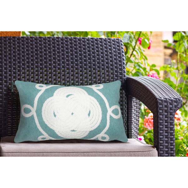 Trans Ocean Liora Manne Visions Ii Handmade Indoor/Outdoor Pillow - Nautical Geometric Design For Any Space Blue Polyester 7sb2s414304