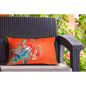 Trans Ocean Liora Manne Visions Ii Handmade Coastal Lobster Pillow - Vibrant Graphic Accent For Any Space Orange Polyester 7sb2s415317