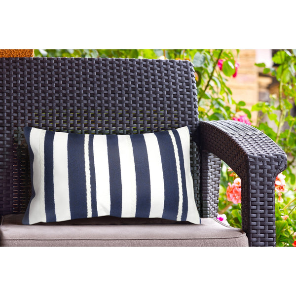 Trans Ocean Liora Manne Visions Ii Handmade Nautical Indoor/Outdoor Pillow With Artisan Crewelwork Excellence Navy Polyester 7sb1s417903