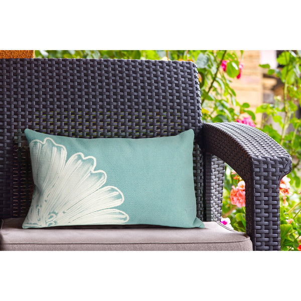 Trans Ocean Liora Manne Visions Iii Antique Medallion Indoor/Outdoor Pillow - Stunning Botanical Floral Accent Blue Polyester 7sc1s319004