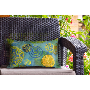 Trans Ocean Liora Manne Visions Iii Graffiti Swirl Indoor/Outdoor Pillow - Stunning Artful Accent For Any Space Blue Polyester 7sc1s410906