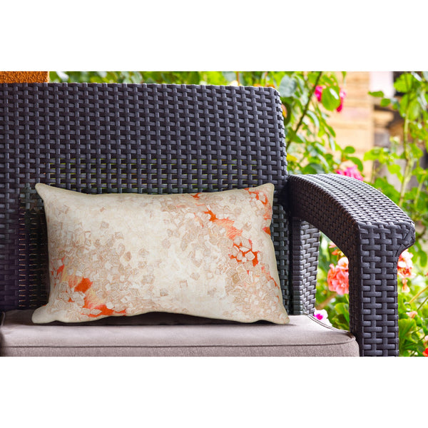 Trans Ocean Liora Manne Visions Iii Elements Indoor/Outdoor Handmade Pillow - Contemporary Blue Accent Piece Orange Polyester 7sc1s412624