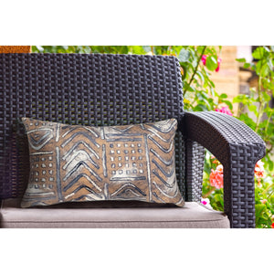 Trans Ocean Liora Manne Visions Iv Handmade Indoor/Outdoor Pillow - Earthy Graphic Global Accent Decor Navy Polyester 7sd1s421933