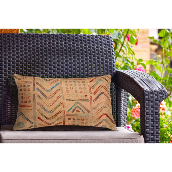 Trans Ocean Liora Manne Visions Iv Handmade Indoor/Outdoor Pillow - Earthy Graphic Global Accent Decor Multi Polyester 7sd2s421944