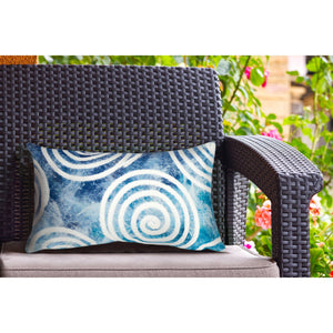 Trans Ocean Liora Manne Visions Iv Curl Indoor/Outdoor Handmade Pillow - Durable, Artistic Accent For Any Space Blue Polyester 7sd2s505503