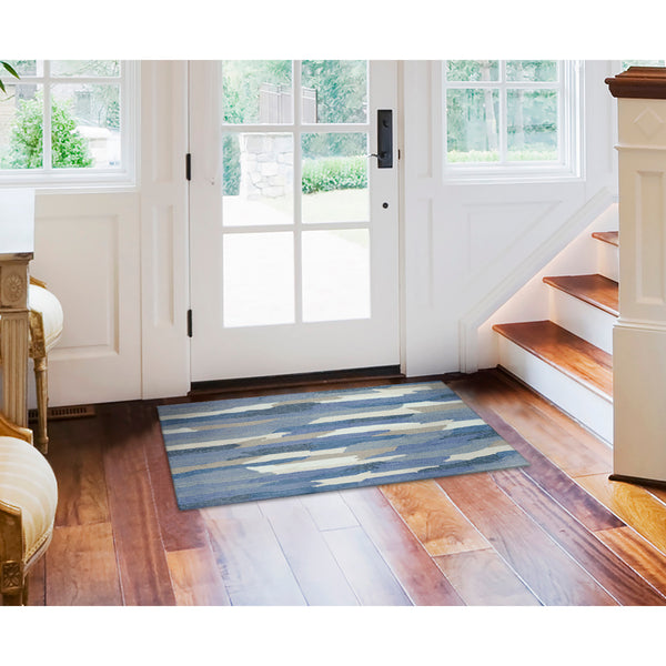 Trans Ocean Liora Manne Capri Cloud Indoor/Outdoor Area Rug - Contemporary Geometric Design For Any Space Blue Polyester,Acrylic Cap23172523