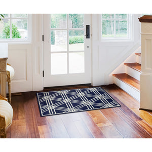 Trans Ocean Liora Manne Capri Hex Indoor/Outdoor Durable Area Rug - Stylish Geometric Accent For Any Space Navy Polyester,Acrylic Cap23174133