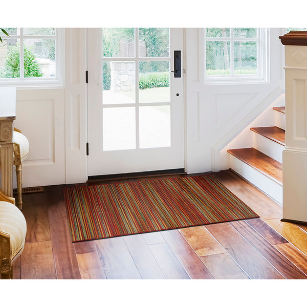 Trans Ocean Liora Manne Marina Stripes Area Rug - Stylish Indoor/Outdoor Geometric Design For Every Space Red Polypropylene,Polyester Mna34805217