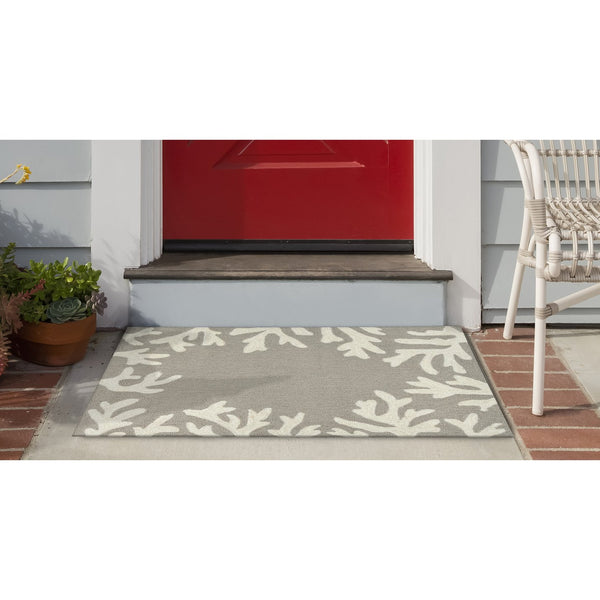 Trans Ocean Liora Manne Capri Coastal Indoor/Outdoor Area Rug - Vibrant Tropical Design For Any Space Silver Polyester,Acrylic Cap12162047