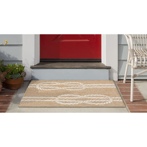 Trans Ocean Liora Manne Capri Ropes Indoor/Outdoor Area Rug - Nautical Stripe Design For Stylish Spaces Natural Polyester,Acrylic Cap12163612