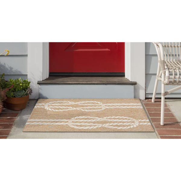 Trans Ocean Liora Manne Capri Ropes Indoor/Outdoor Area Rug - Nautical Stripe Design For Stylish Spaces Natural Polyester,Acrylic Cap12163612