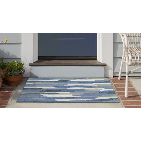 Trans Ocean Liora Manne Capri Cloud Indoor/Outdoor Area Rug - Contemporary Geometric Design For Any Space Blue Polyester,Acrylic Cap23172523