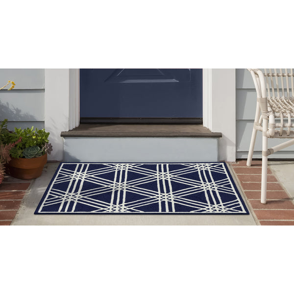 Trans Ocean Liora Manne Capri Hex Indoor/Outdoor Durable Area Rug - Stylish Geometric Accent For Any Space Navy Polyester,Acrylic Cap23174133