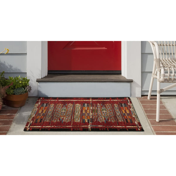 Trans Ocean Liora Manne Esencia Tribal Stripe Indoor/Outdoor Mat - Vibrant Southwestern Design For Any Space Red Polypropylene,Polyester Ecn34805724