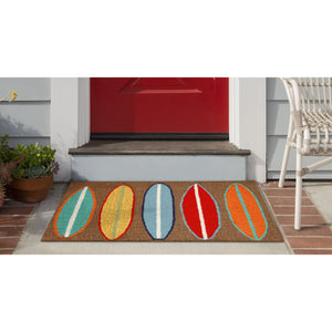 Trans Ocean Liora Manne Frontporch Surfboards Indoor/Outdoor Mat - Coastal Style Rug For Beach Lovers' Homes Brown Polyester,Acrylic Ftp23140619