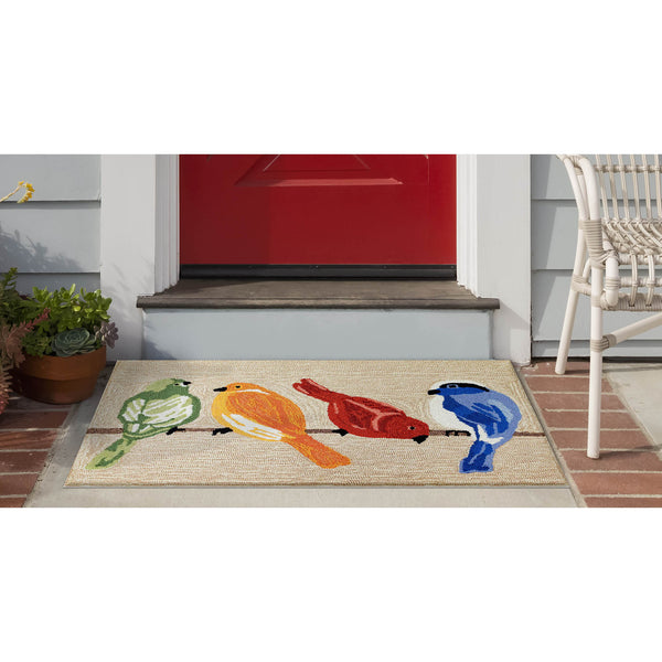 Trans Ocean Liora Manne Frontporch Birds Indoor/Outdoor Area Rug - Beautifully Crafted For Transitional Spaces Natural Polyester,Acrylic Ftp23445712