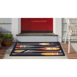 Trans Ocean Liora Manne Frontporch Nautical Paddles Indoor/Outdoor Mat - Vibrant Boating Design For Any Space Navy Polyester,Acrylic Ftp12450833