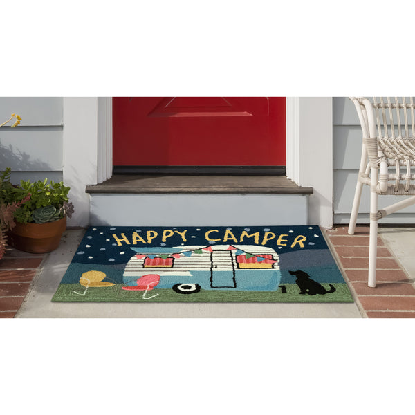 Trans Ocean Liora Manne Frontporch Happy Camper Indoor/Outdoor Mat - Charming Rug For Nature Lovers’ Spaces Navy Polyester,Acrylic Ftp34454247