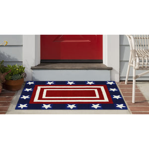 Trans Ocean Liora Manne Frontporch Patriotic Pendant Indoor/Outdoor Area Rug – Vibrant Americana Design For All Spaces Red Polyester,Acrylic Ftp12463724
