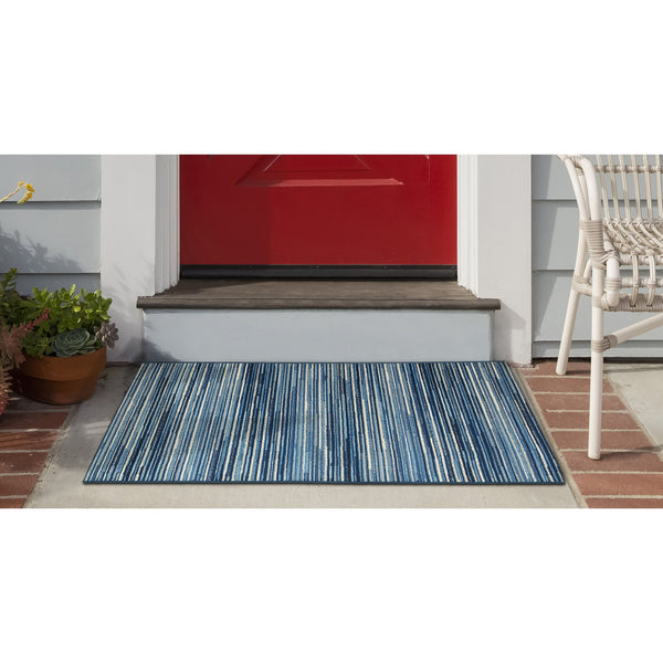Trans Ocean Liora Manne Marina Stripes Area Rug - Stylish Indoor/Outdoor Geometric Design For Every Space Blue Polypropylene,Polyester Mna34805203