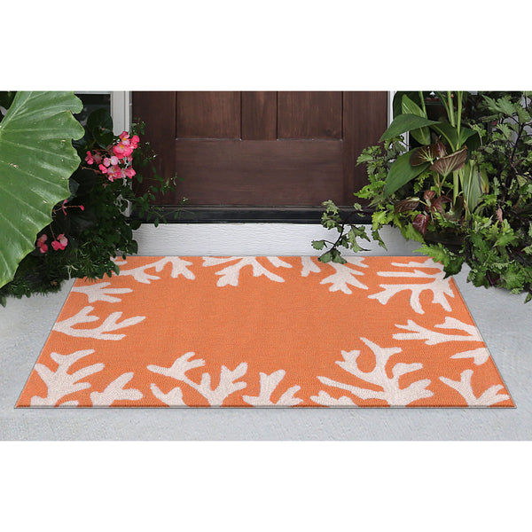 Trans Ocean Liora Manne Capri Coastal Indoor/Outdoor Area Rug - Vibrant Tropical Design For Any Space Orange Polyester,Acrylic Cap23162017