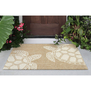 Trans Ocean Liora Manne Capri Turtle Handmade Indoor/Outdoor Area Rug - Vibrant Coastal Design For Any Space Natural Polyester,Acrylic Cap12163412