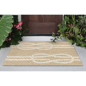 Trans Ocean Liora Manne Capri Ropes Indoor/Outdoor Area Rug - Nautical Stripe Design For Stylish Spaces Natural Polyester,Acrylic Cap12163612