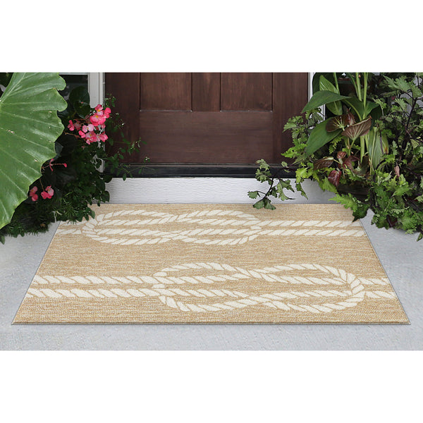 Trans Ocean Liora Manne Capri Ropes Indoor/Outdoor Area Rug - Nautical Stripe Design For Stylish Spaces Natural Polyester,Acrylic Cap12163612