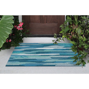 Trans Ocean Liora Manne Capri Cloud Indoor/Outdoor Area Rug - Contemporary Geometric Design For Any Space Blue Polyester,Acrylic Cap23172594