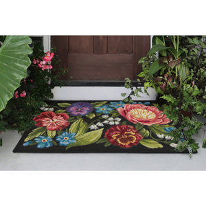 Trans Ocean Liora Manne Esencia Secret Garden Mat - Vibrant Botanical Design For Indoor/Outdoor Spaces Black Polypropylene,Polyester Ecn34958948